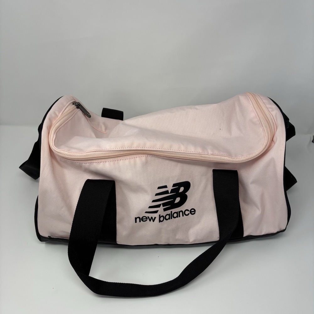 New Balance Athletic Duffel Bag Pink Black Straps‎ Nylon 14x10x7"